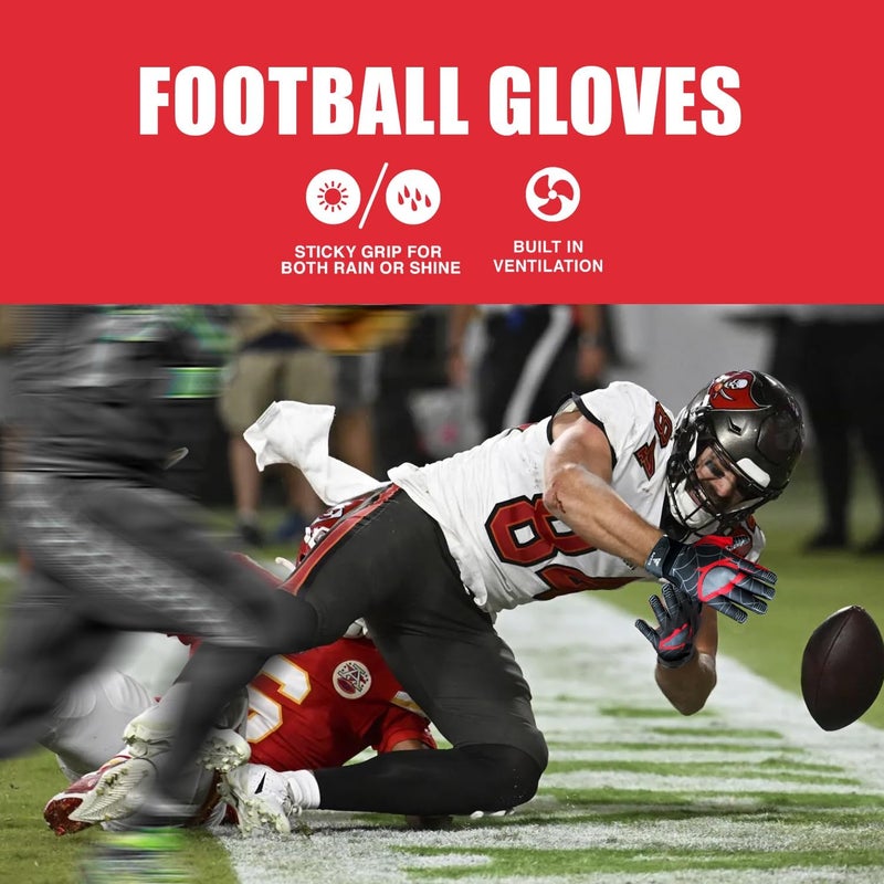 RAYFITS Football Gloves Receiver Gloves Super Sticky Boost Grip & Performance for Games & Training – Youth & Adult Sizes - Image 4